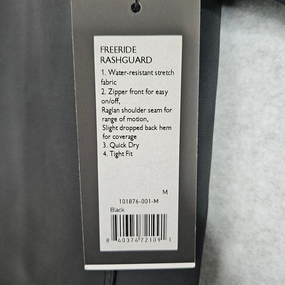 RHONE Mens Size Med Black Freeride Rashguard Short Sleeve Zipper New - Picture 4 of 9